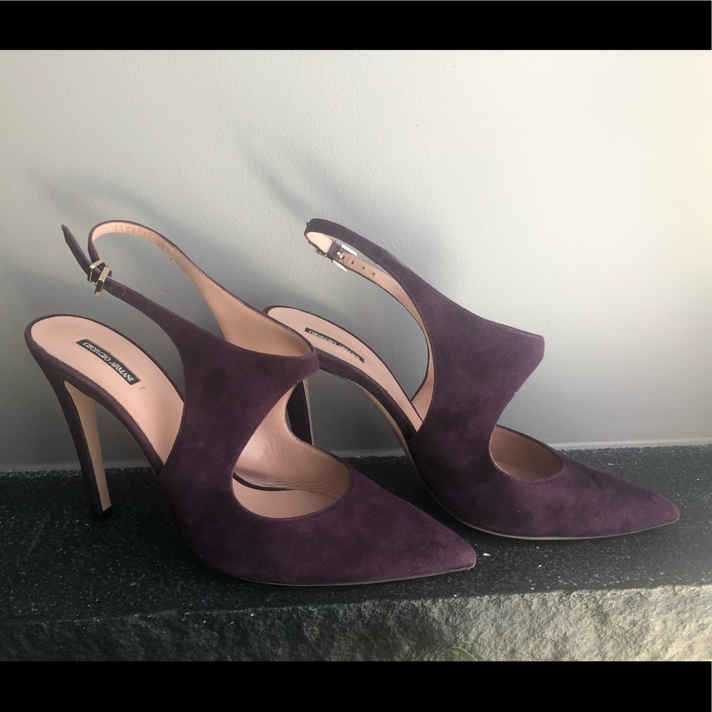Giorgio Armani - purple suede -W size 38 1/2 (8.5)